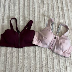 Lot of 2 Victoria’s Secret PINK Zipper Sports Bras